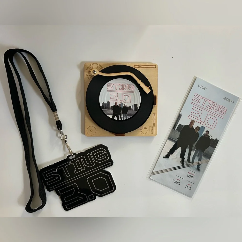 NEW! Sting 3.0 VIP Exclusive Mini Record Player LP Album Coaster Gift Set Set